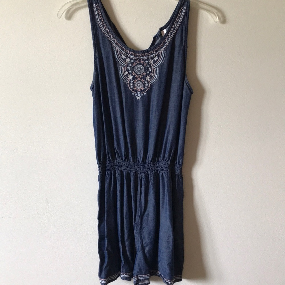 Denim Material Romper